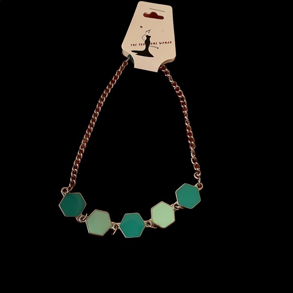 REVERSIBLE AQUA COLORED NECKLACE - Picture 5 of 5